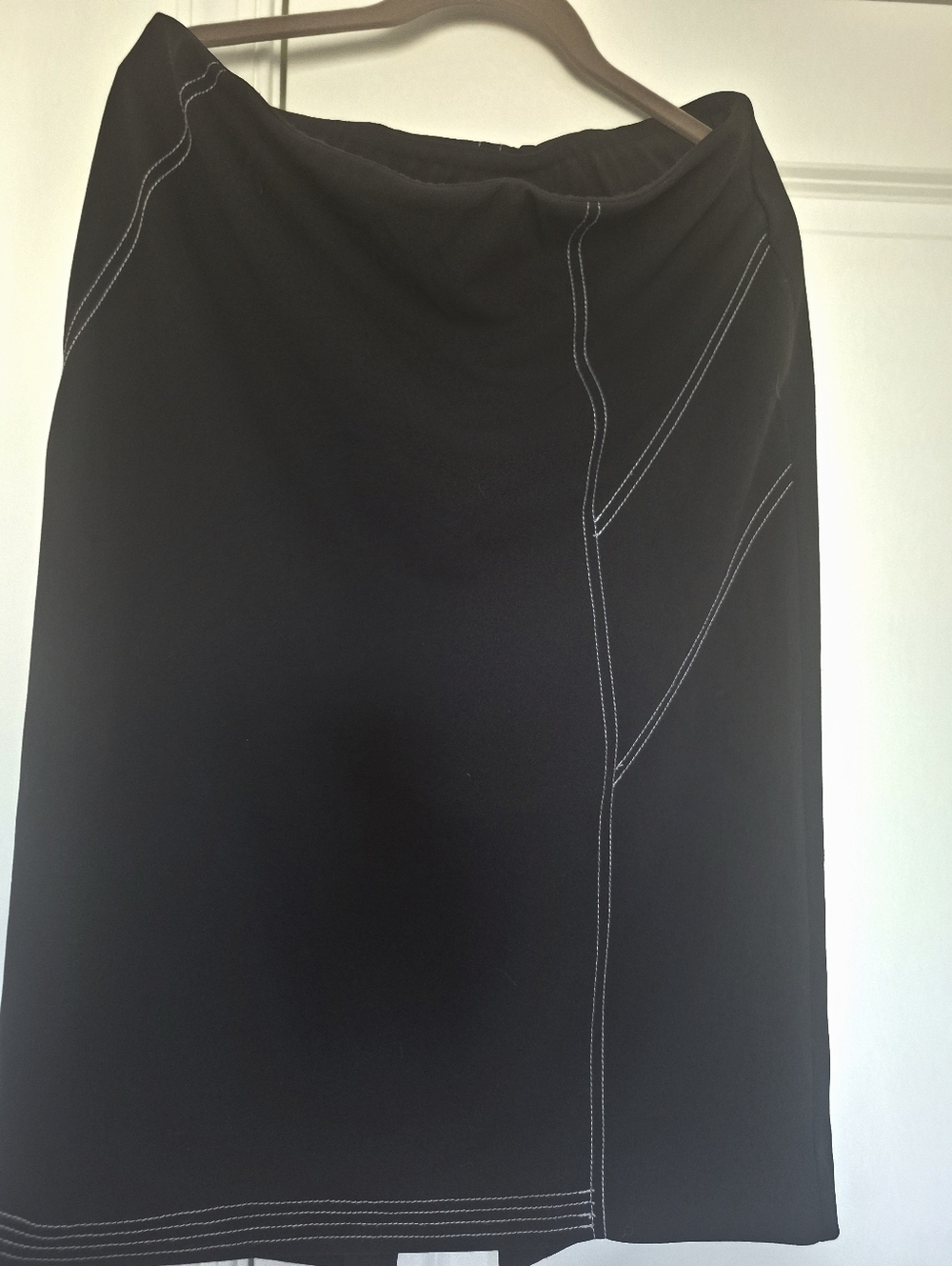 Alfani Black Pencil Skirt with White Contrast Stitching